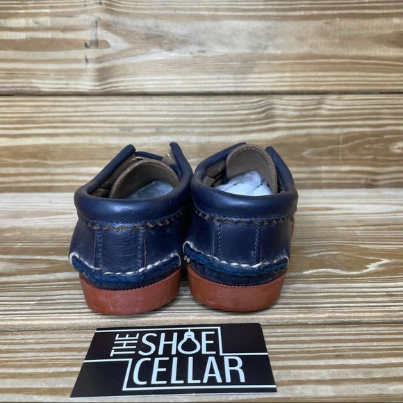 Quoddy Women’s 5 Blucher Moccasin Loafer Dark Blue Leather Lace Up Shoe - Picture 4 of 7